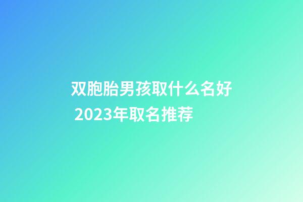 双胞胎男孩取什么名好 2023年取名推荐